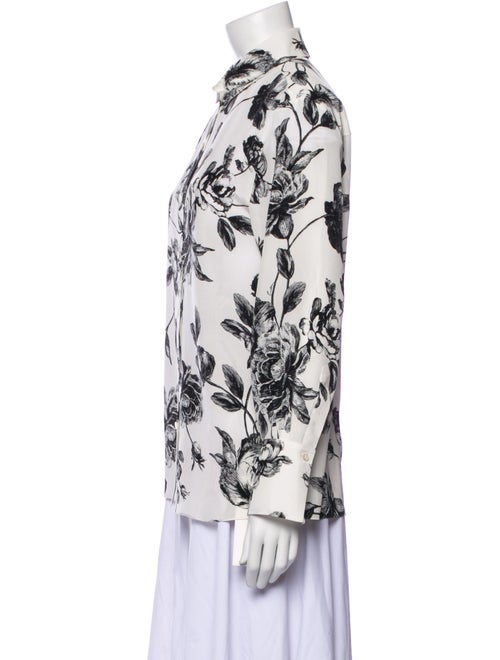 Erdem Silk Floral Print Button-Up Top