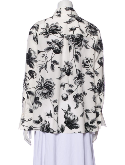 Erdem Silk Floral Print Button-Up Top