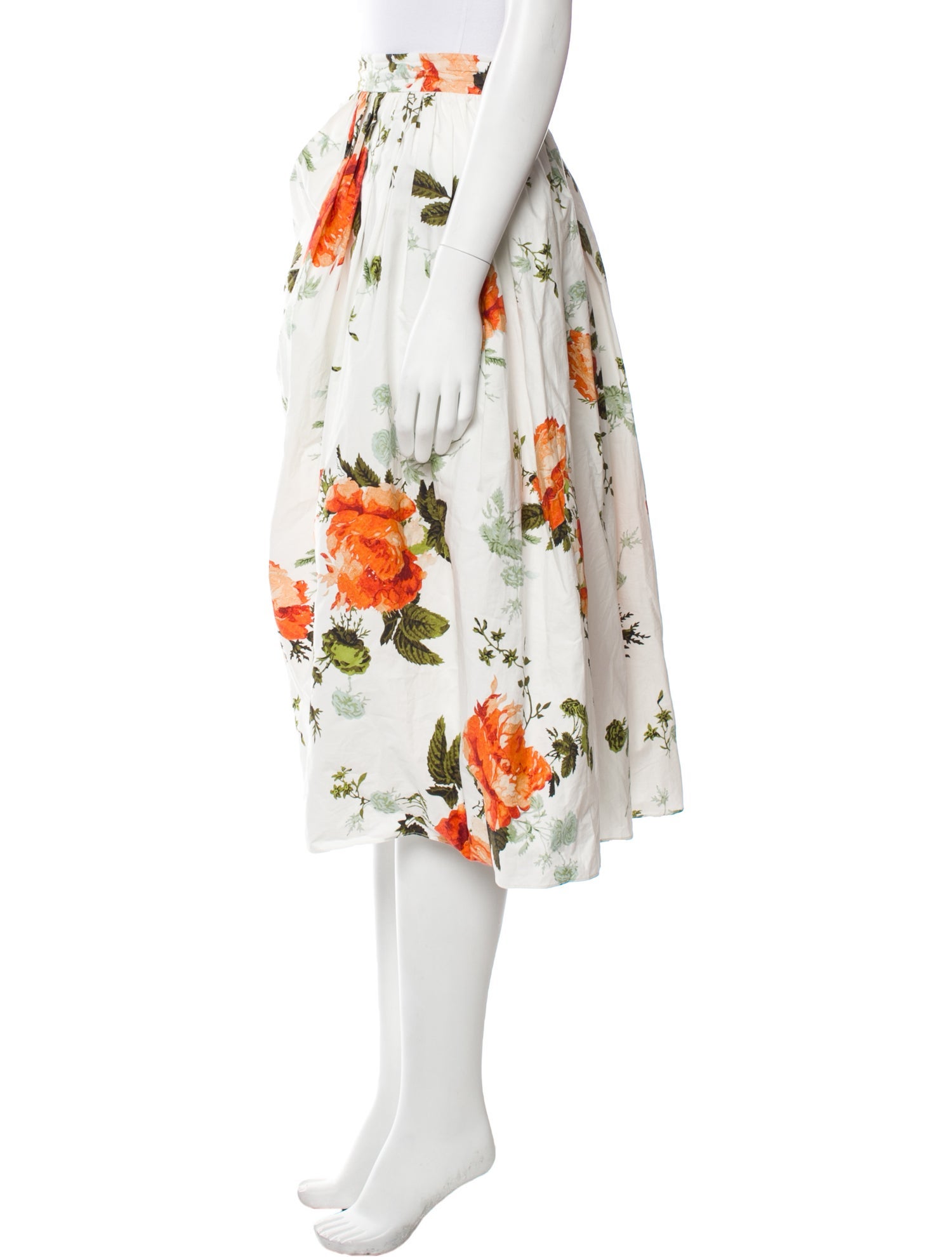 Erdem Floral Print Knee-Length Skirt