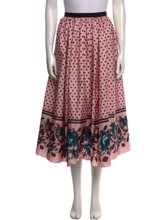 Erdem Polka Dot Print Midi Length Skirt
