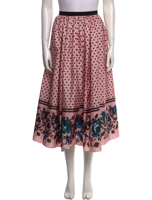 Erdem Polka Dot Print Midi Length Skirt