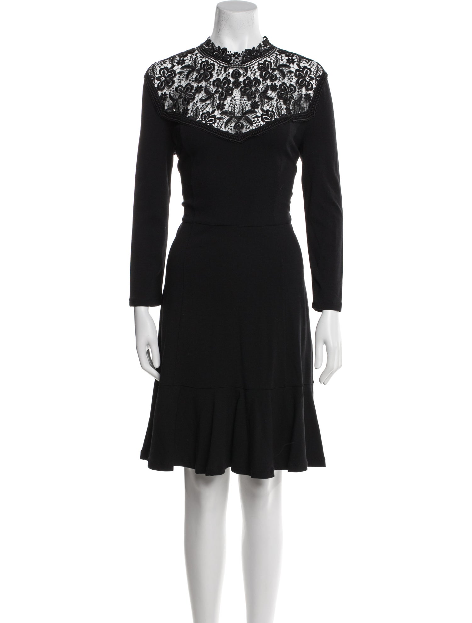Erdem Mock Neck Knee-Length Dress