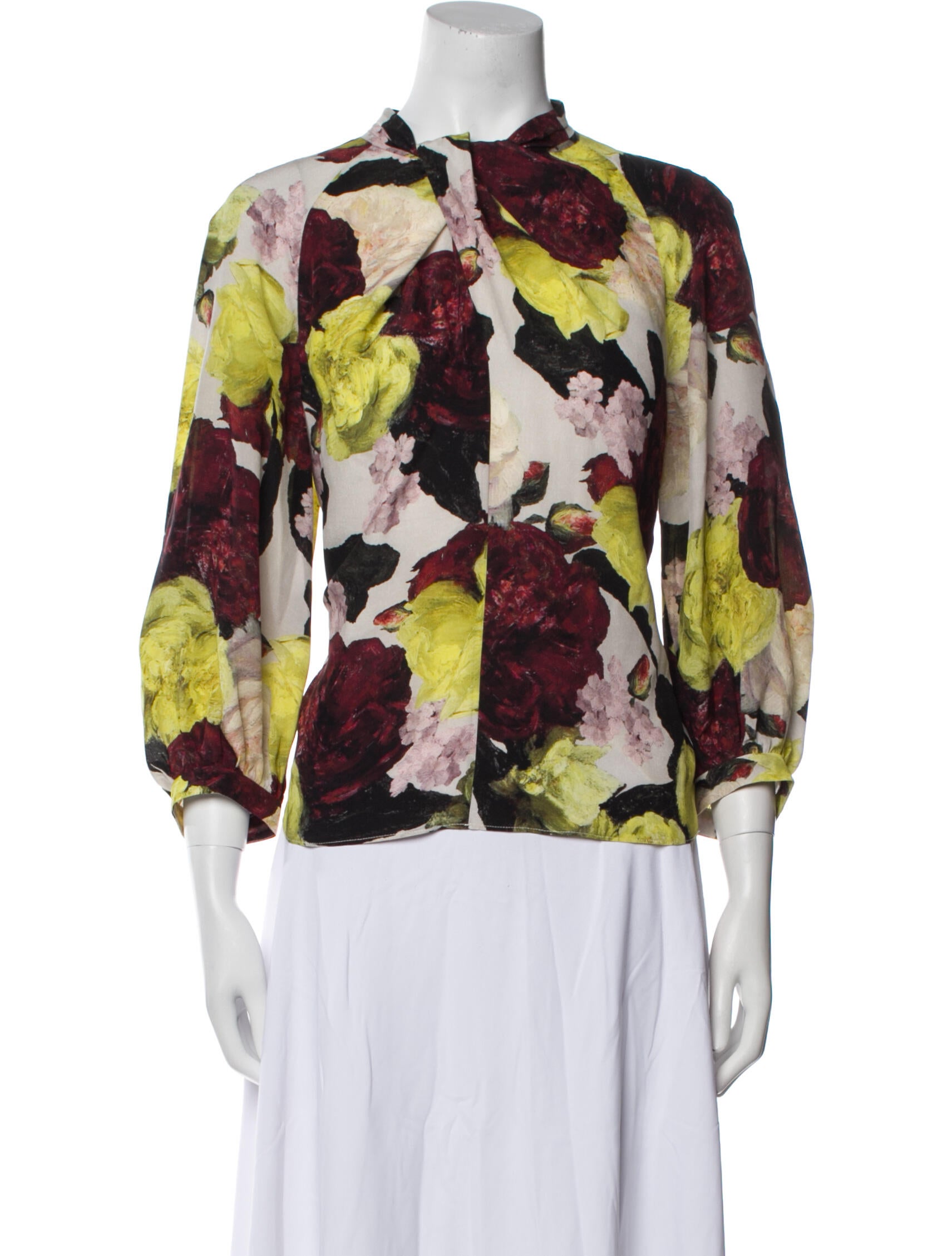 Erdem Silk Floral Print Blouse
