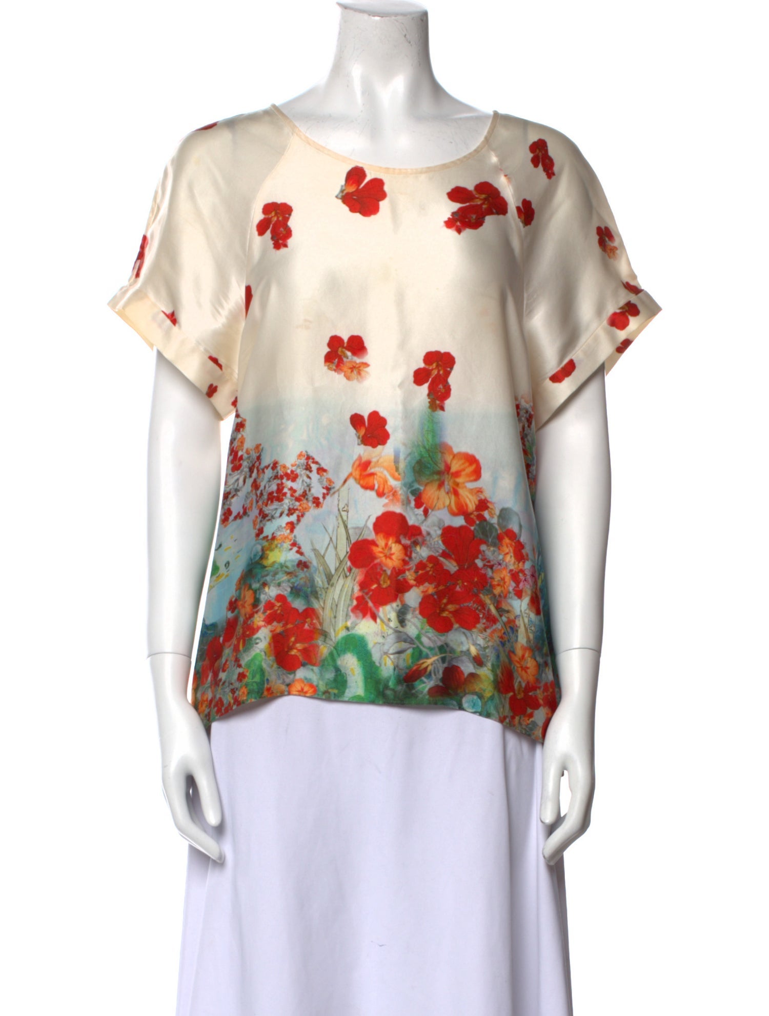 Erdem Silk Floral Print T-Shirt