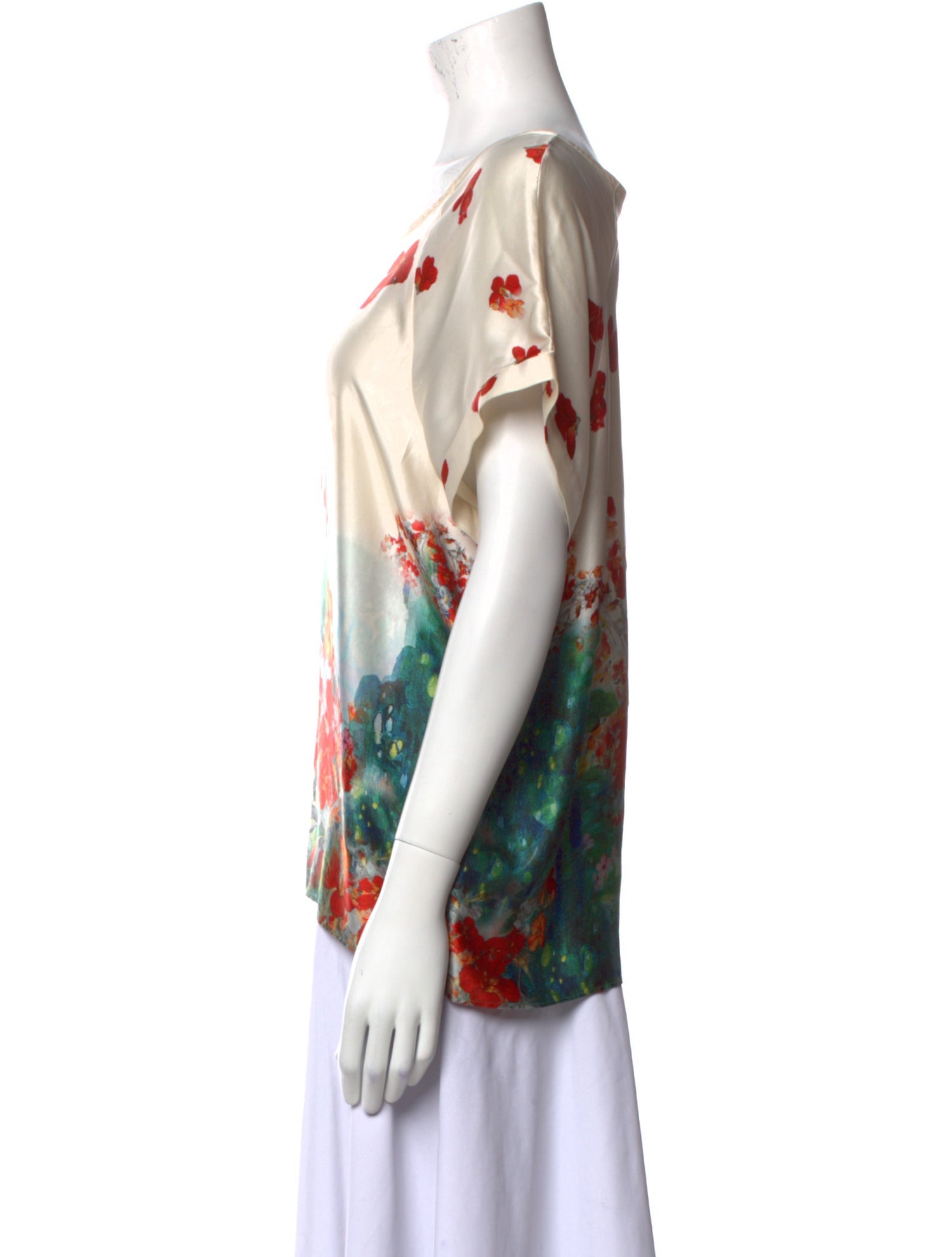 Erdem Silk Floral Print T-Shirt