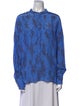 Erdem Polka Dot Print Mock Neck Blouse