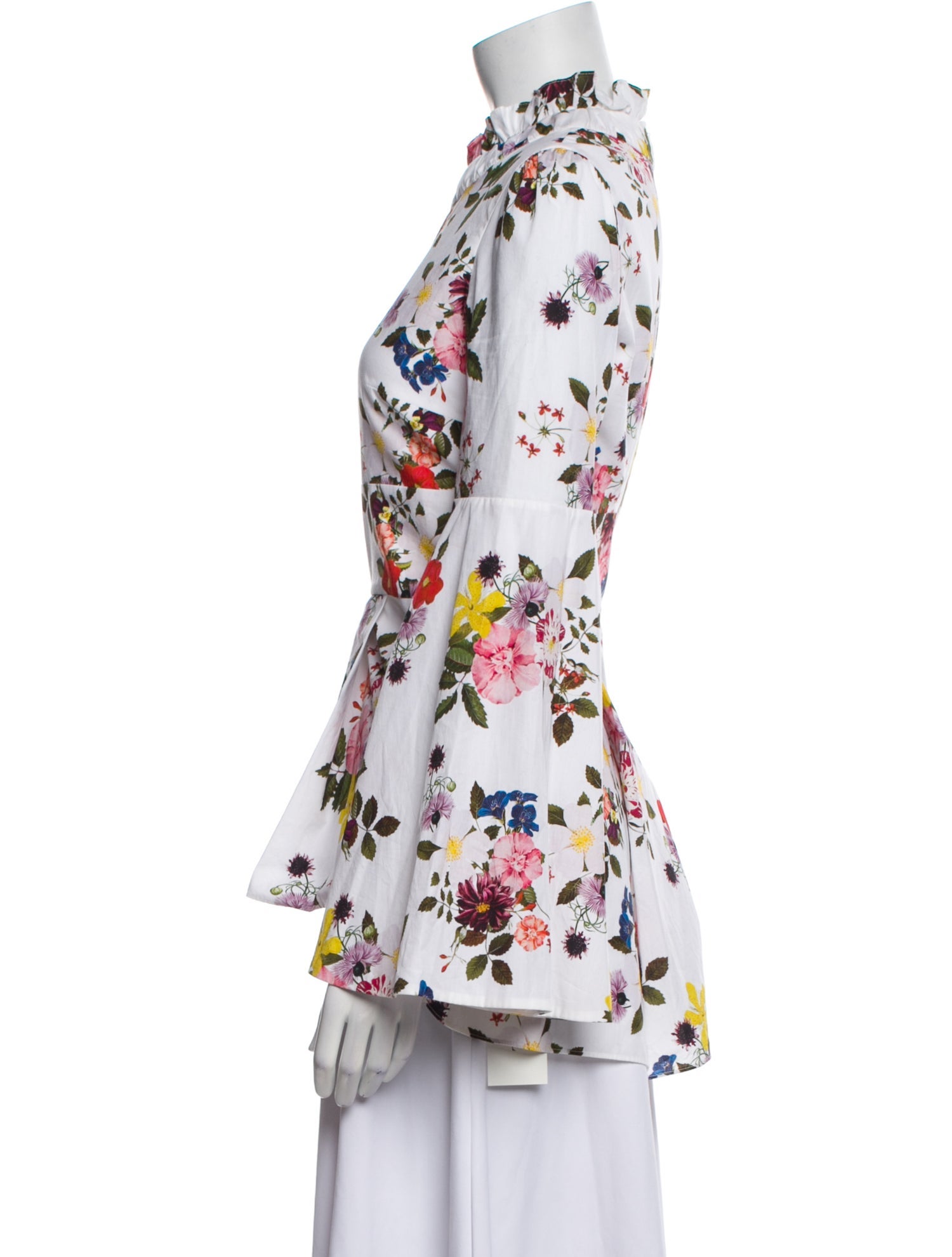 Erdem Floral Print Mock Neck Blouse