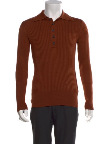 Erdem Sweaters Merino Wool Mock Neck Polo Sweater XS
