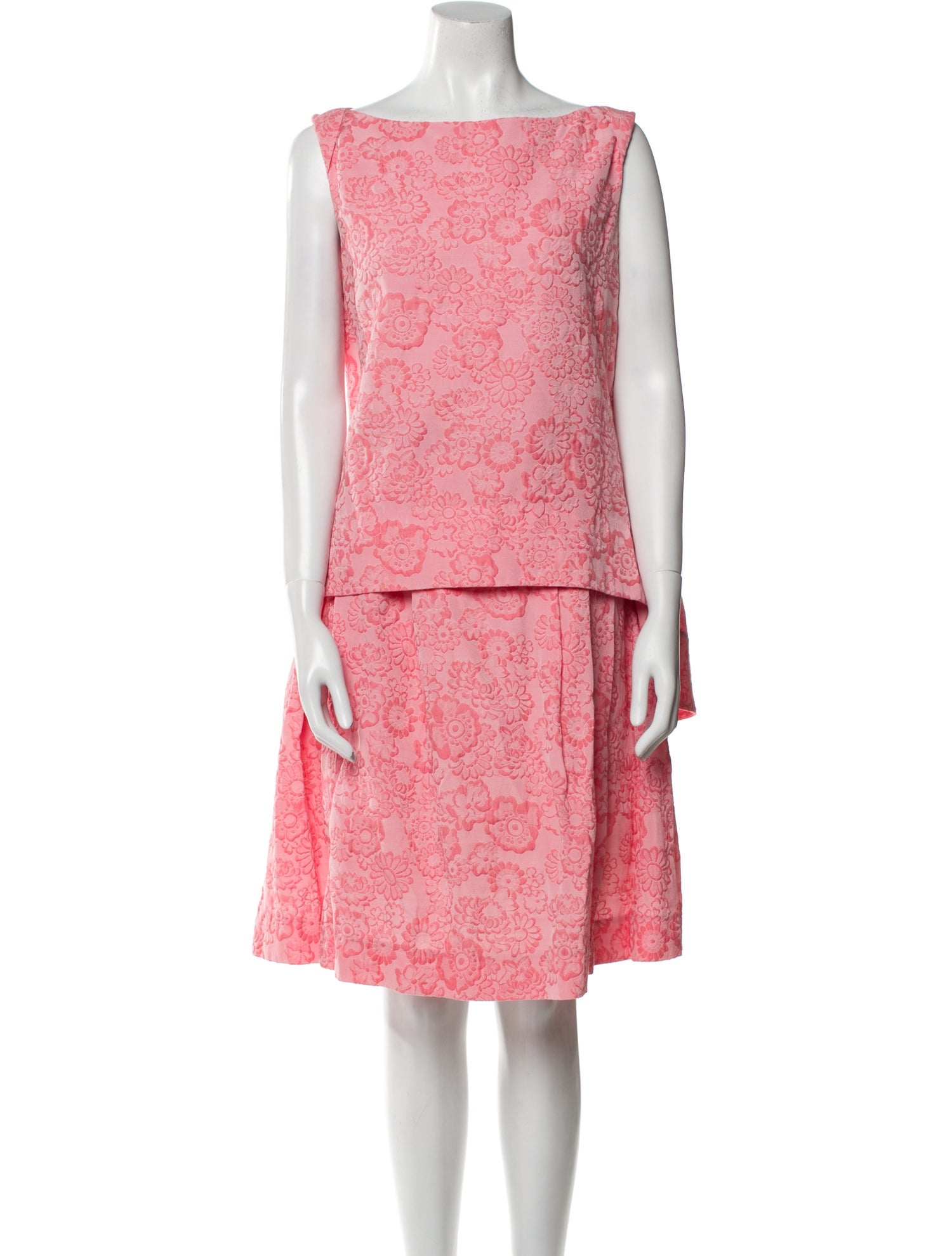 Erdem Floral Print Grosgrain Trim Skirt Set