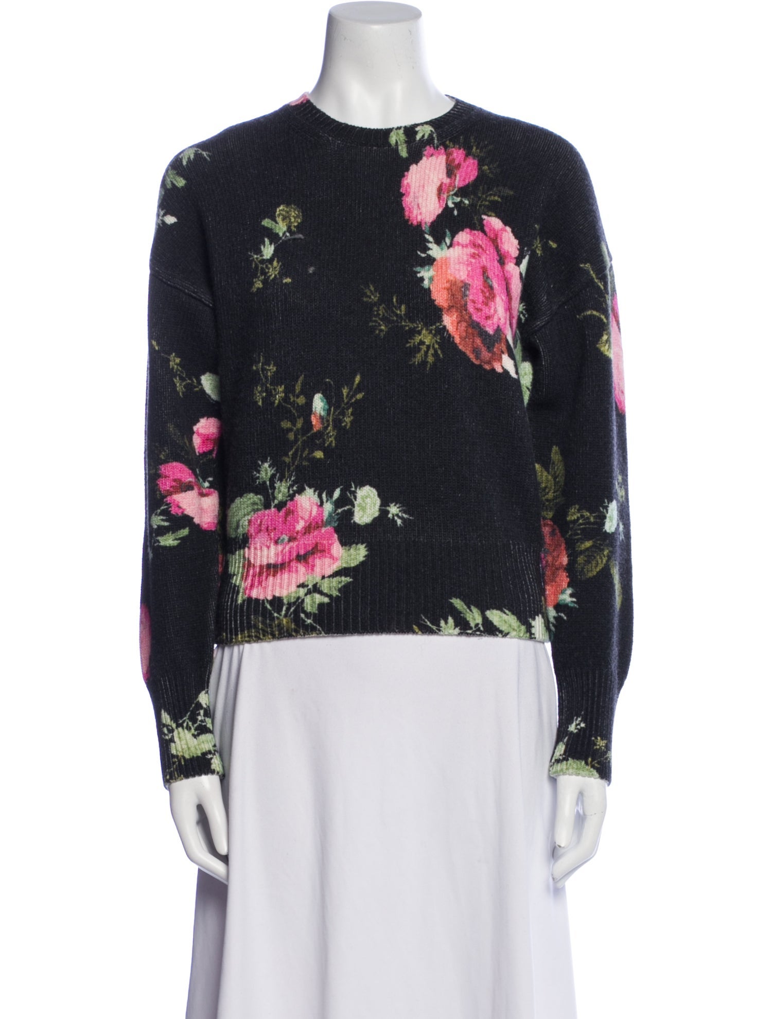 Erdem Merino Wool Floral Print Sweater