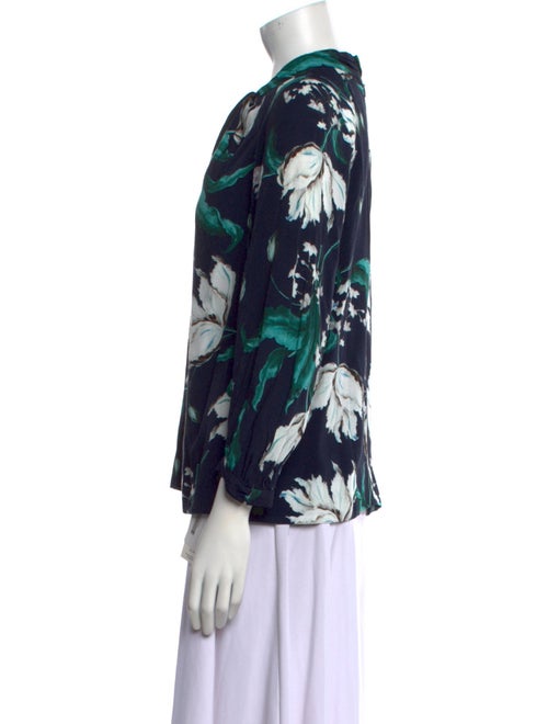 Erdem Floral Print Mock Neck Blouse