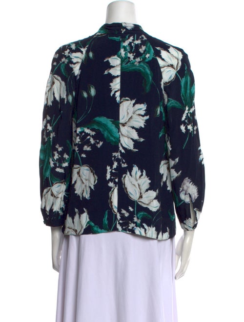 Erdem Floral Print Mock Neck Blouse