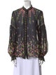 Erdem Silk Floral Print Button-Up Top