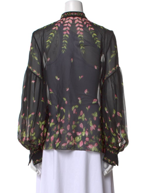 Erdem Silk Floral Print Button-Up Top