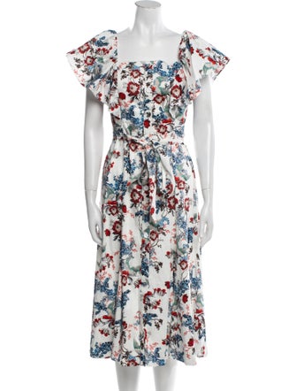 Erdem Floral Print Midi Length Dress