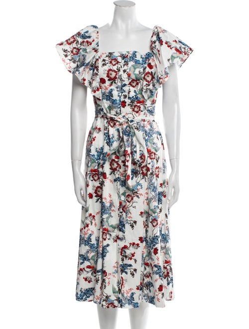 Erdem Floral Print Midi Length Dress