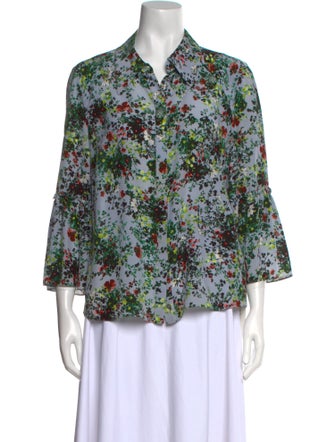 Erdem Silk Floral Print Blouse