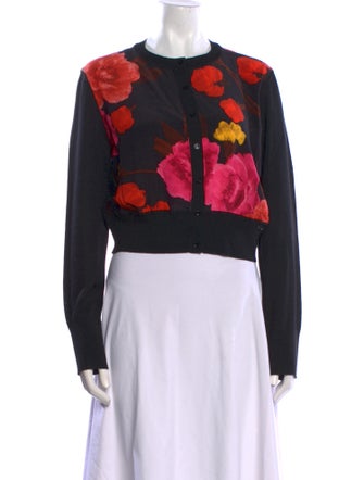 Erdem Wool Floral Print Crop Top