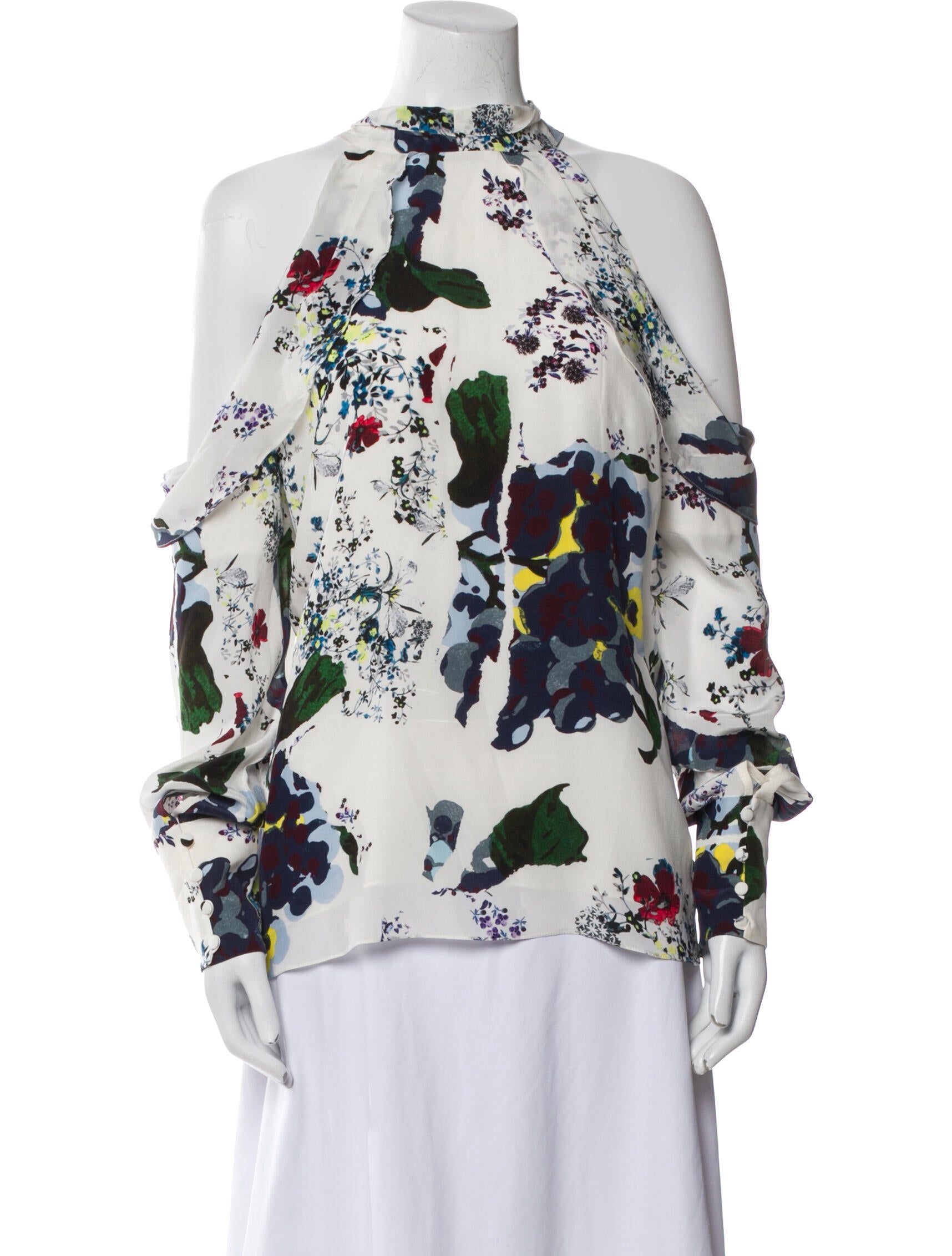 Erdem Silk Floral Print Blouse