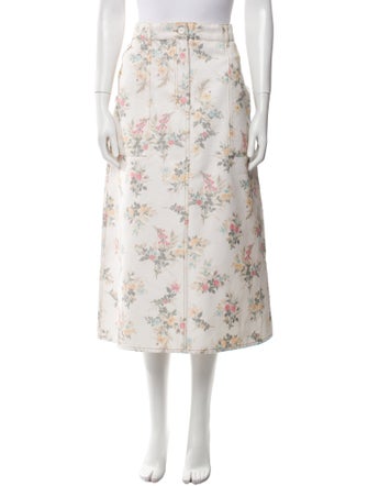 Erdem Floral Print Midi Length Skirt