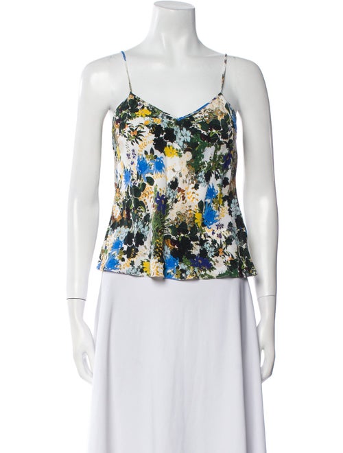 Erdem Silk Floral Print Crop Top