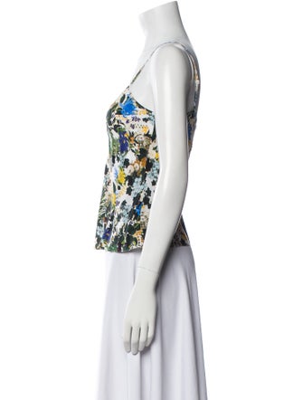 Erdem Silk Floral Print Crop Top