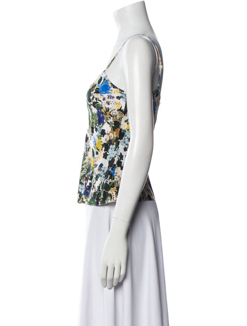 Erdem Silk Floral Print Crop Top