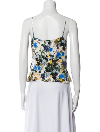 Erdem Silk Floral Print Crop Top