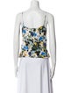 Erdem Silk Floral Print Crop Top