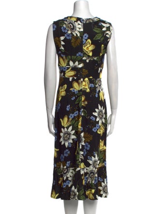 Erdem Floral Print Midi Length Dress