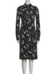 Erdem Floral Print Midi Length Dress