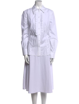 Erdem Long Sleeve Button-Up Top