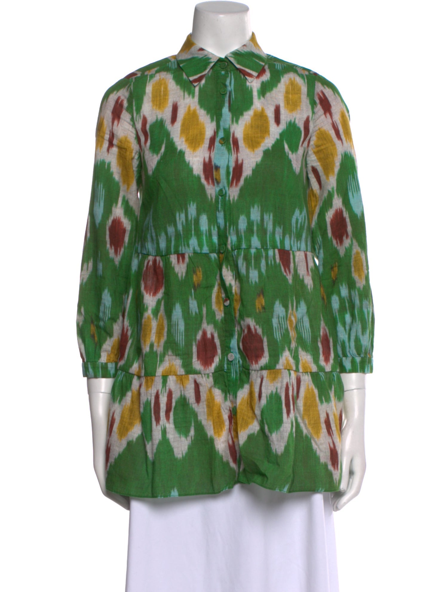 Erdem Printed Three-Quarter Sleeve Tunic