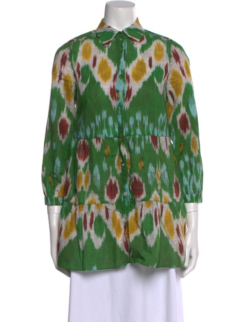 Erdem Printed Three-Quarter Sleeve Tunic