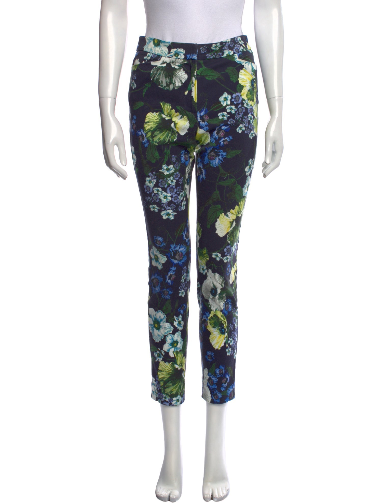 Erdem Floral Print Skinny Leg Pants