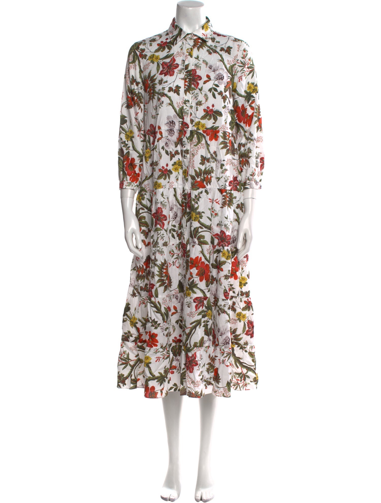 Erdem Floral Print Midi Length Dress