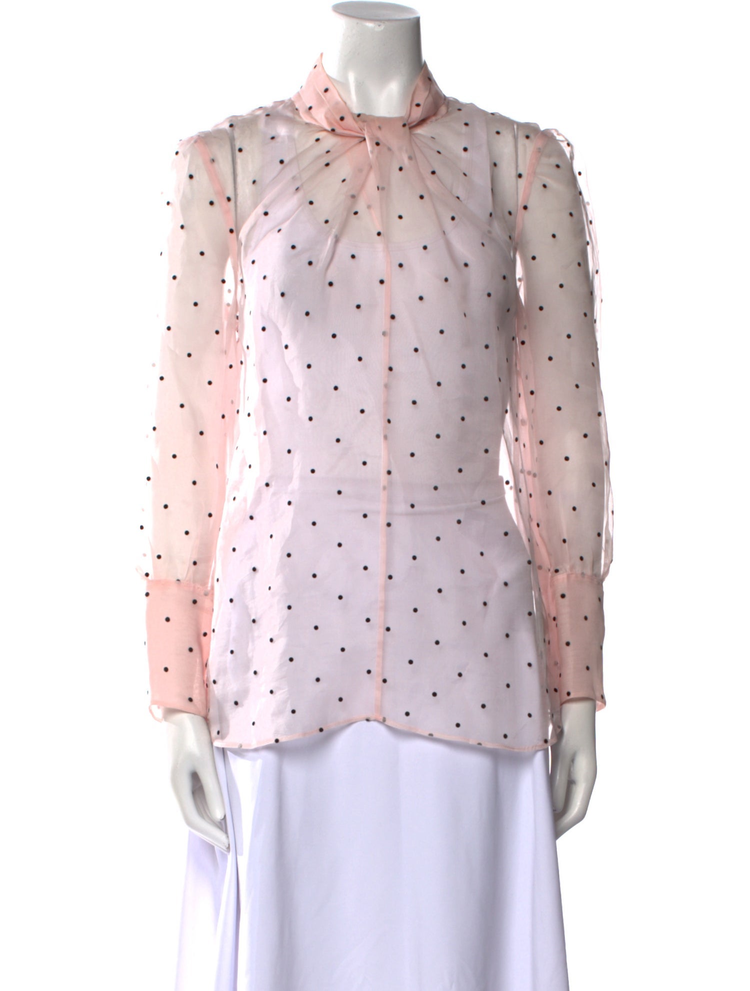 Erdem Silk Polka Dot Print Button-Up Top