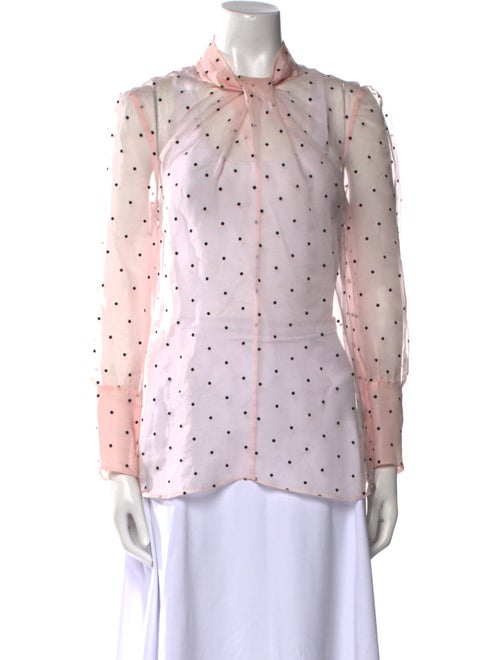 Erdem Silk Polka Dot Print Button-Up Top