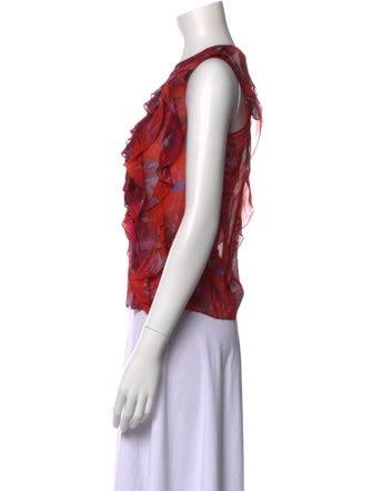 Erdem Silk Floral Print Top