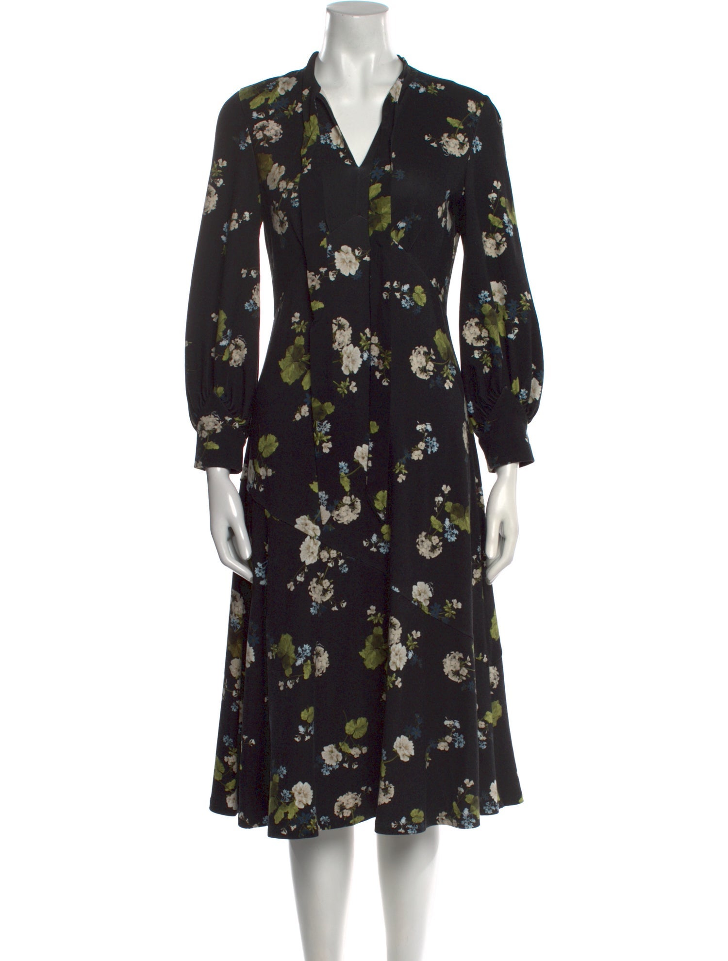 Erdem Floral Print Midi Length Dress