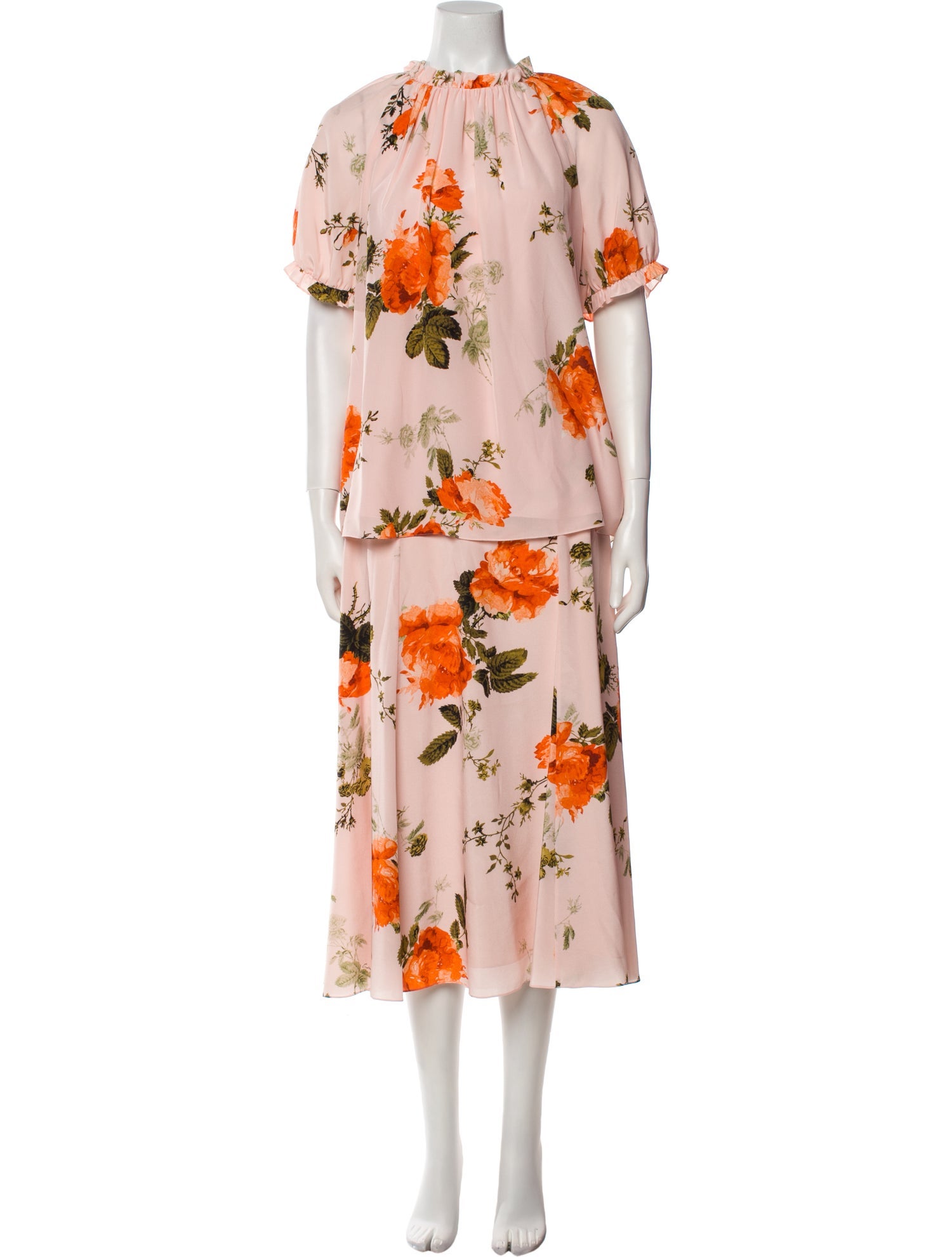 Erdem Silk Floral Print Skirt Set w/ Tags