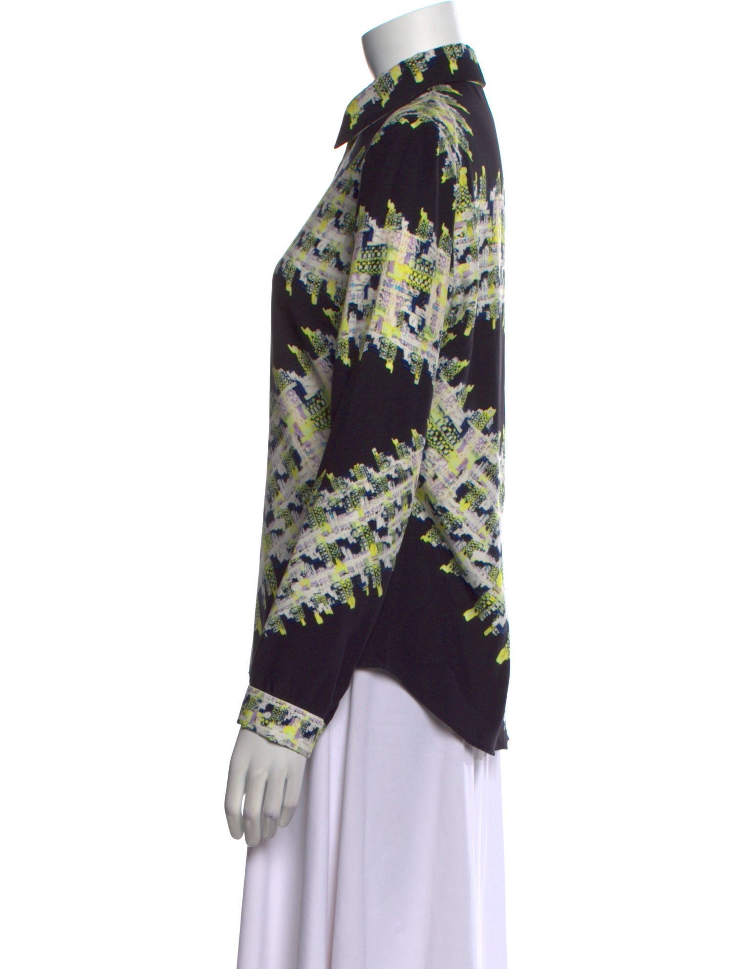 Erdem Silk Printed Button-Up Top