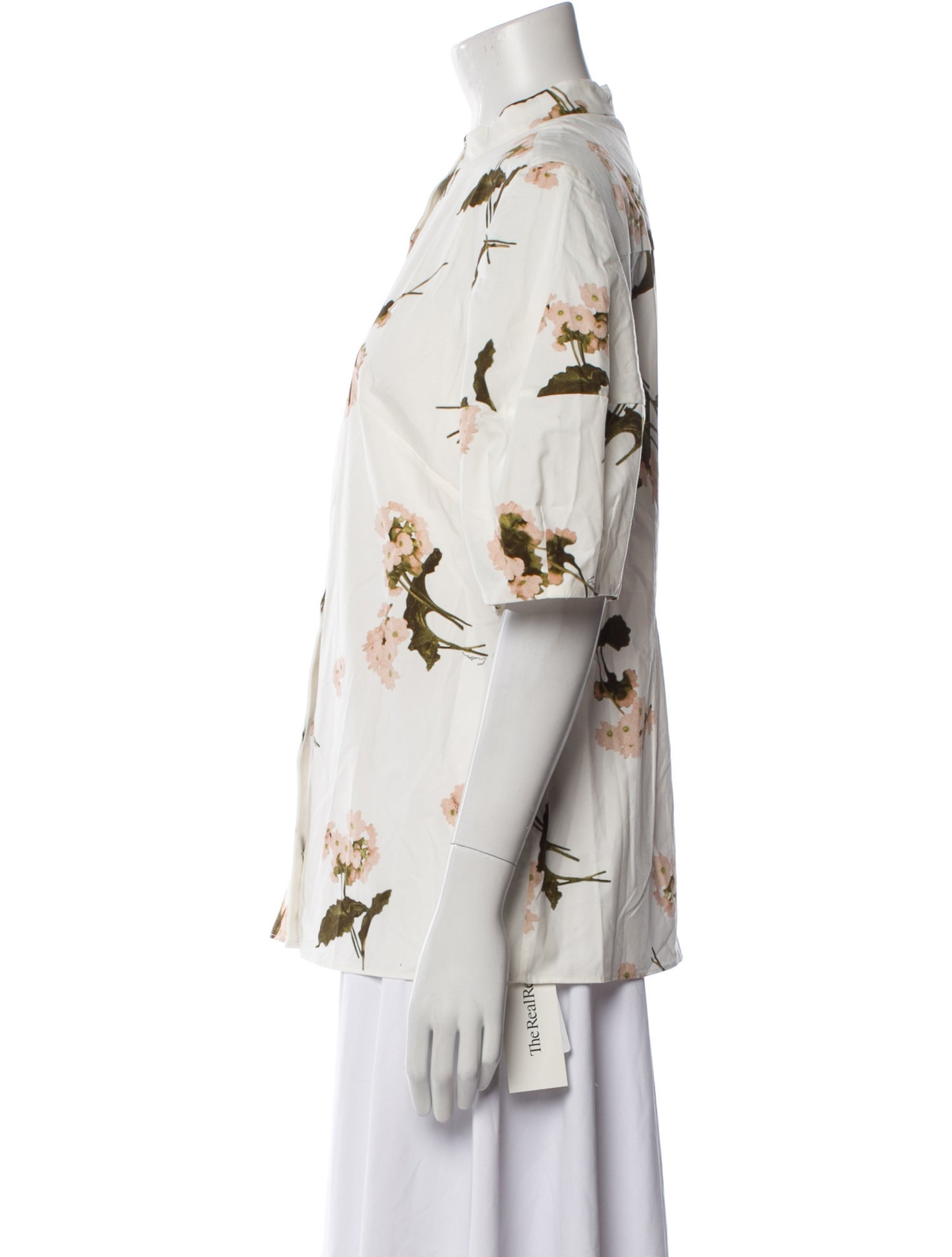 Erdem Floral Print Short Sleeve Button-Up Top w/ Tags