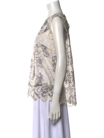 Erdem Printed Crew Neck Blouse