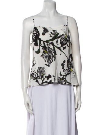 Erdem Silk Floral Print Top