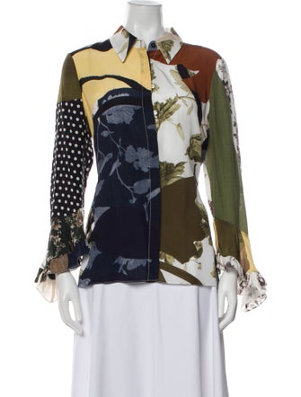 Erdem Silk Floral Print Blouse