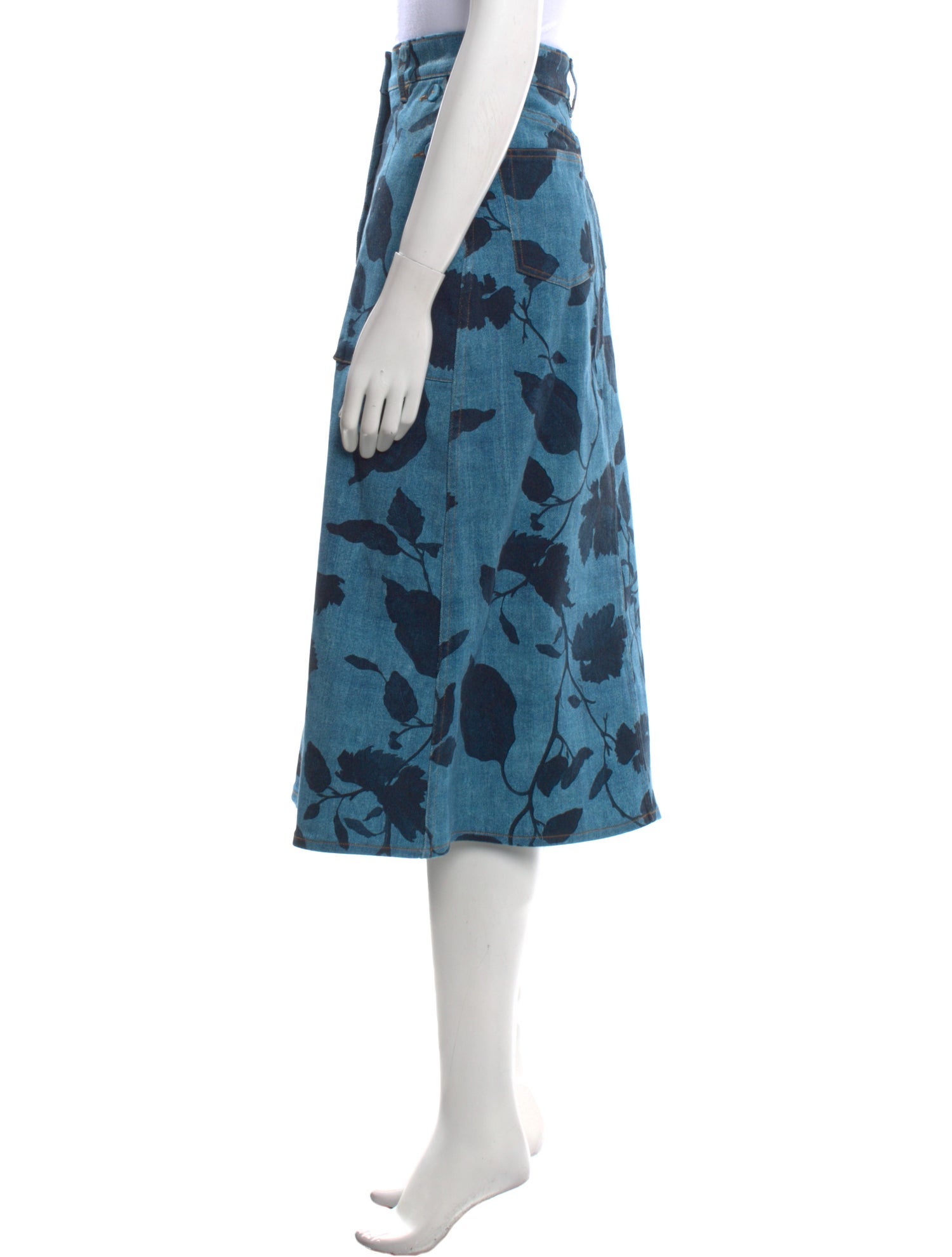 Erdem Floral Print Midi Length Skirt