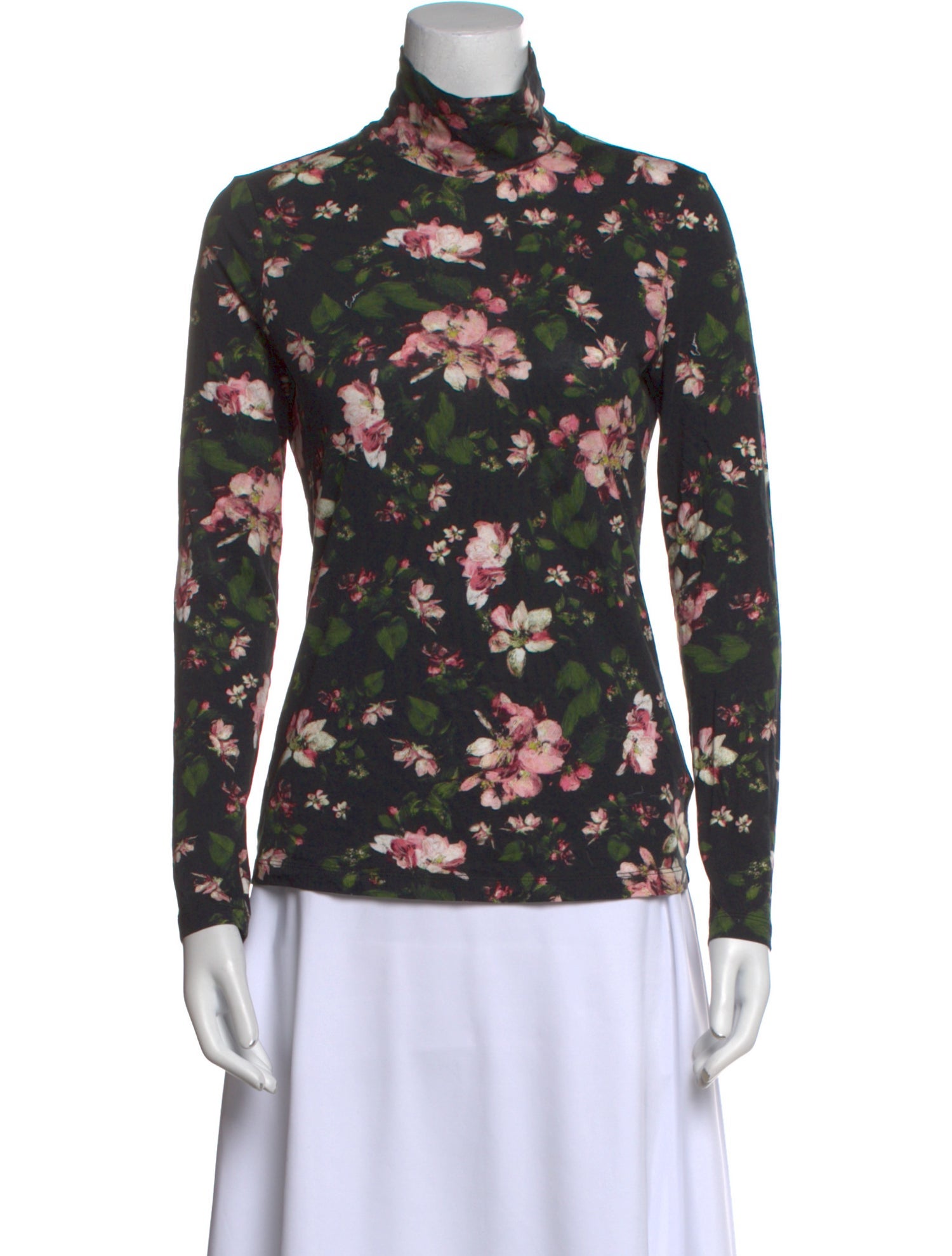 Erdem Floral Print Mock Neck Blouse