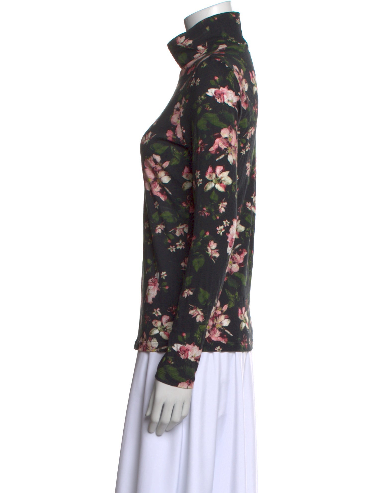 Erdem Floral Print Mock Neck Blouse