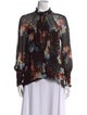 Erdem Floral Print Mock Neck Blouse